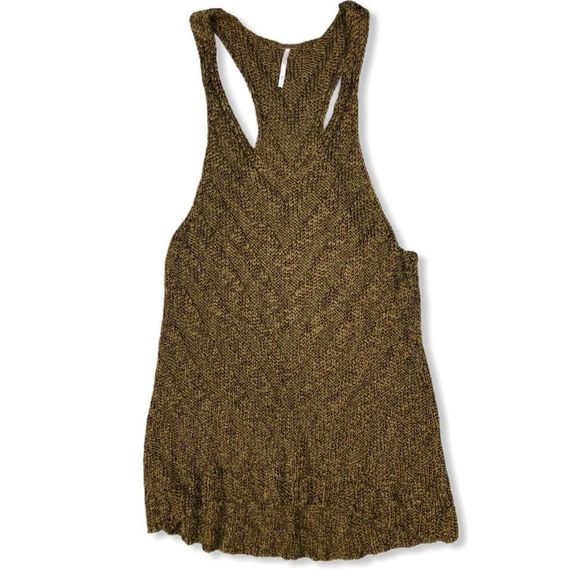 Free People Brown Chevron Sweater Knit Tank Top size XS - Picture 3 of 16